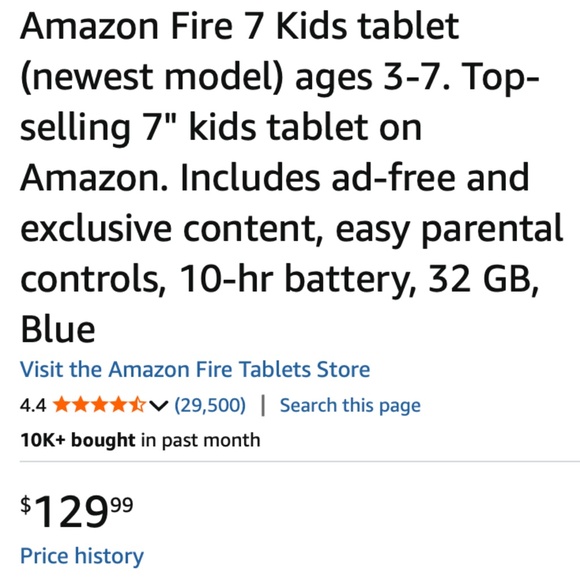 Amazon Fire 7 Kids Tablet (12th Gen) 32GB brand new, in box - Picture 2 of 2